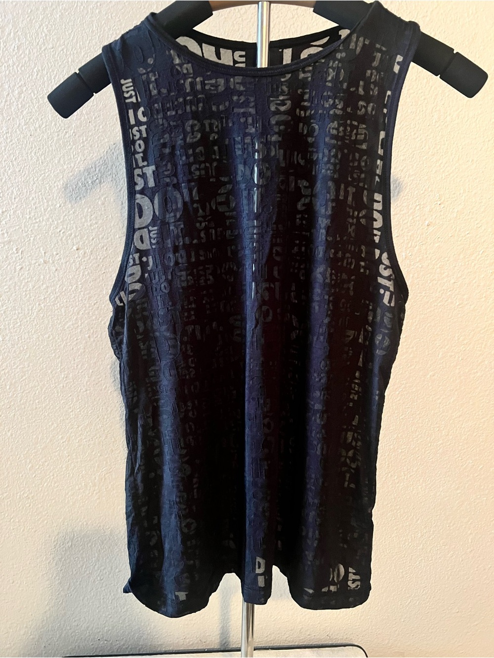 Nike Pro Dri Fit Tank Top Sheer See Through Black Just Do It Women’s XS